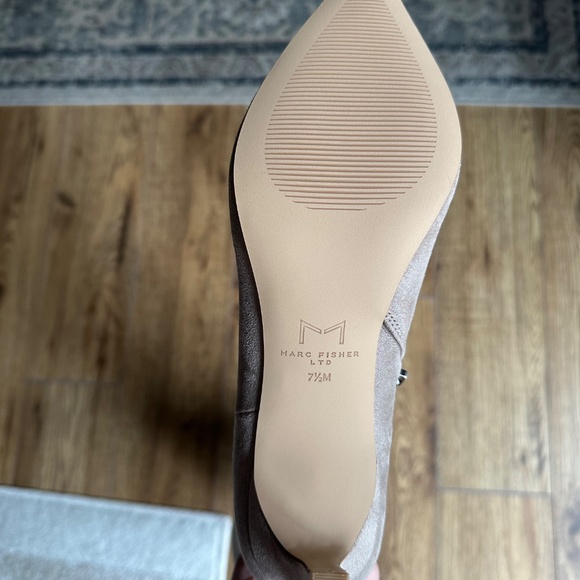 Marc Fischer Qulie Suede Taupe Over The Knee Boot - Picture 2 of 5